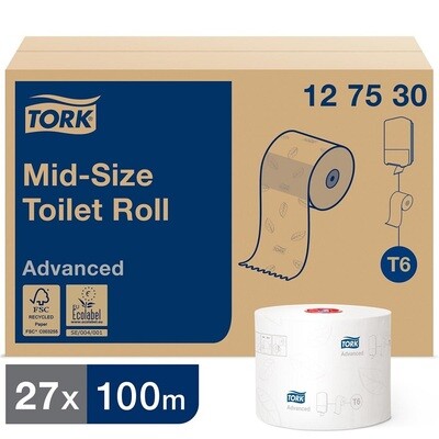 Tork Compact Toilet Roll 27 rolls x 100m T6