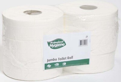 Maxi Jumbo Toilet Roll 2 ply 3" 300m 9.5cm x6