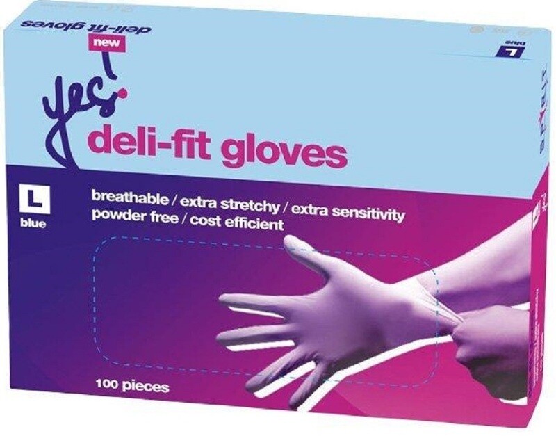 Deli Fit Blue Gloves Large PF x100