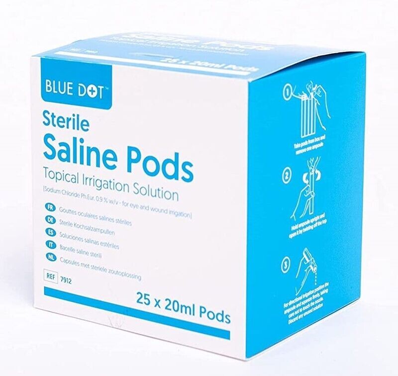 Sterile Saline Pods Eye Wash 25 x20ml