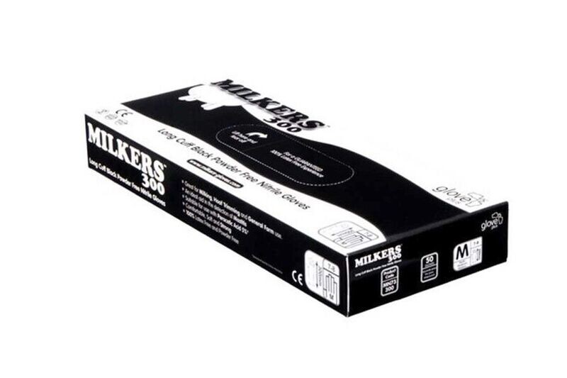 MILKERS 300 BLACK LONG CUFF LARGE (x 50)