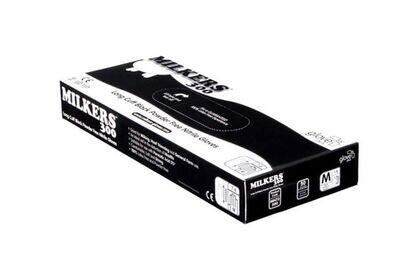 MILKERS 300 BLACK LONG CUFF LARGE (x 50) MILKERS 300 BLACK LONG CUFF LARGE (x 50)