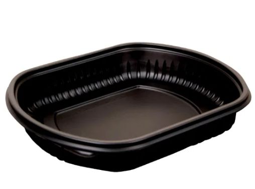 34oz Black 1-Compartment Microwaveable Containers (8x40)