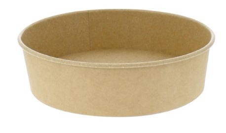 32oz Brown Kraft Round Salad Bowl x300