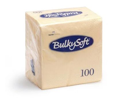 BulkySoft 40x40cm Cream 2ply 4Fold Dinner Napkin x2000