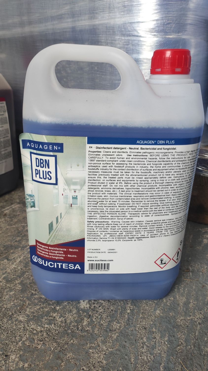 Sucitesa Aquagen DBN Plus Disinfectant Detergent 5L