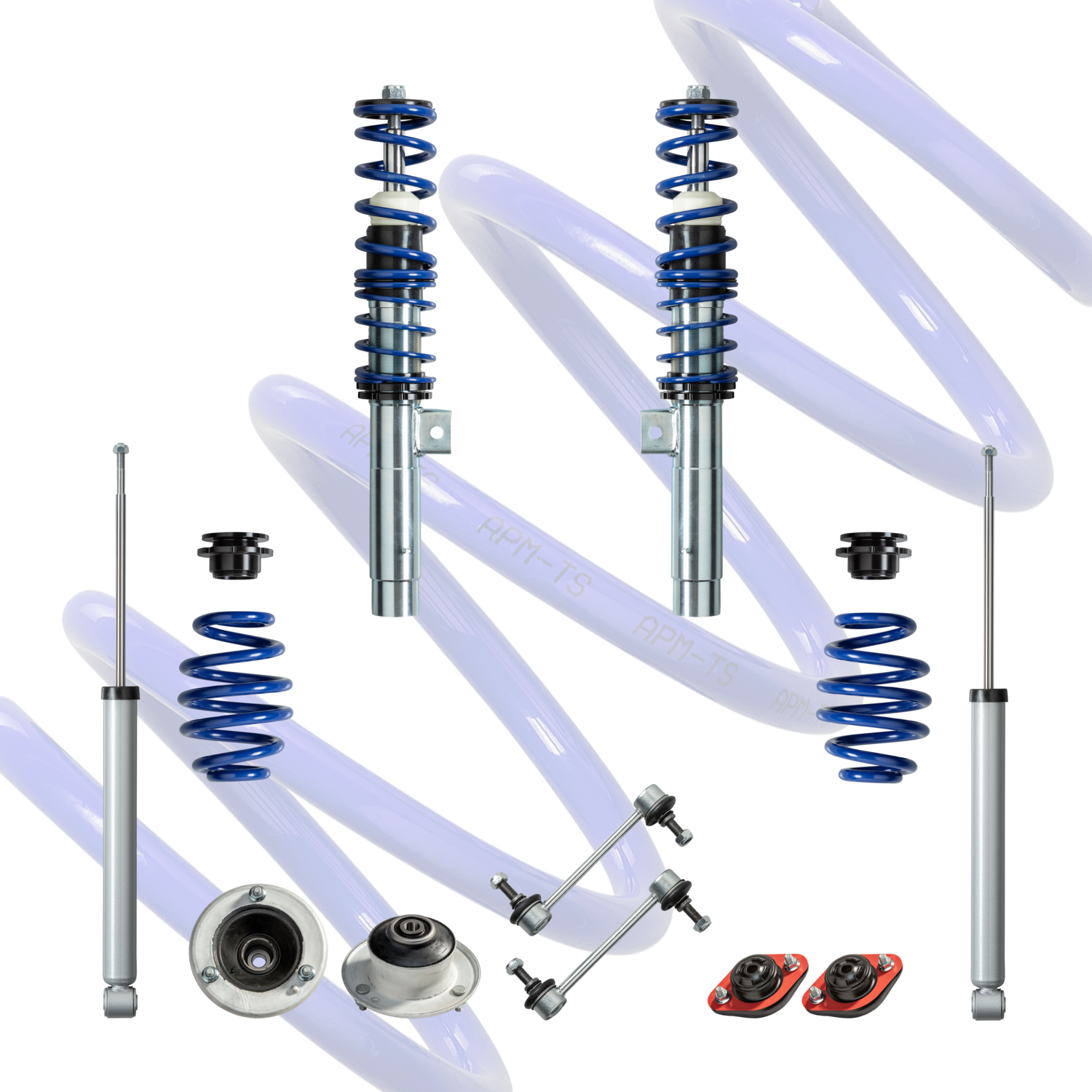 Coilover set with Link Rods and Top Mount set.
BMW E46
