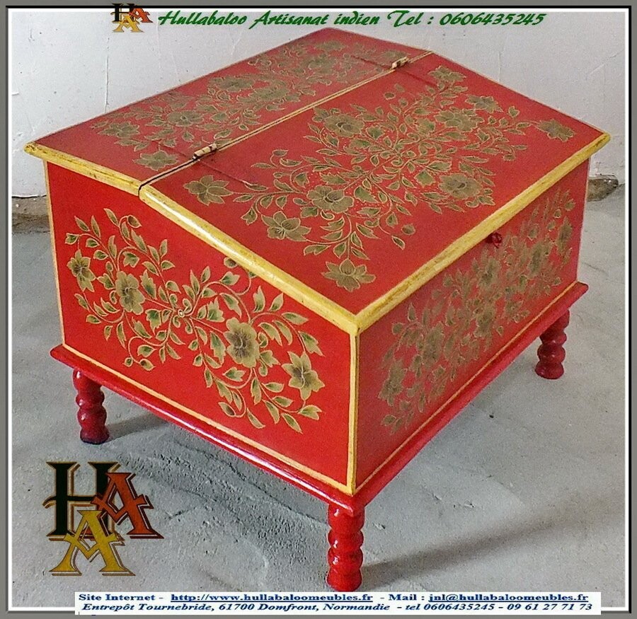 meuble indien écritoire indien peint,JN14-RAJ-2315A
