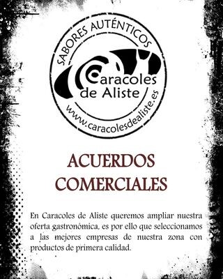 SABORES AUTENTICOS by CARACOLES DE ALISTE. Bajo pedido consutar.