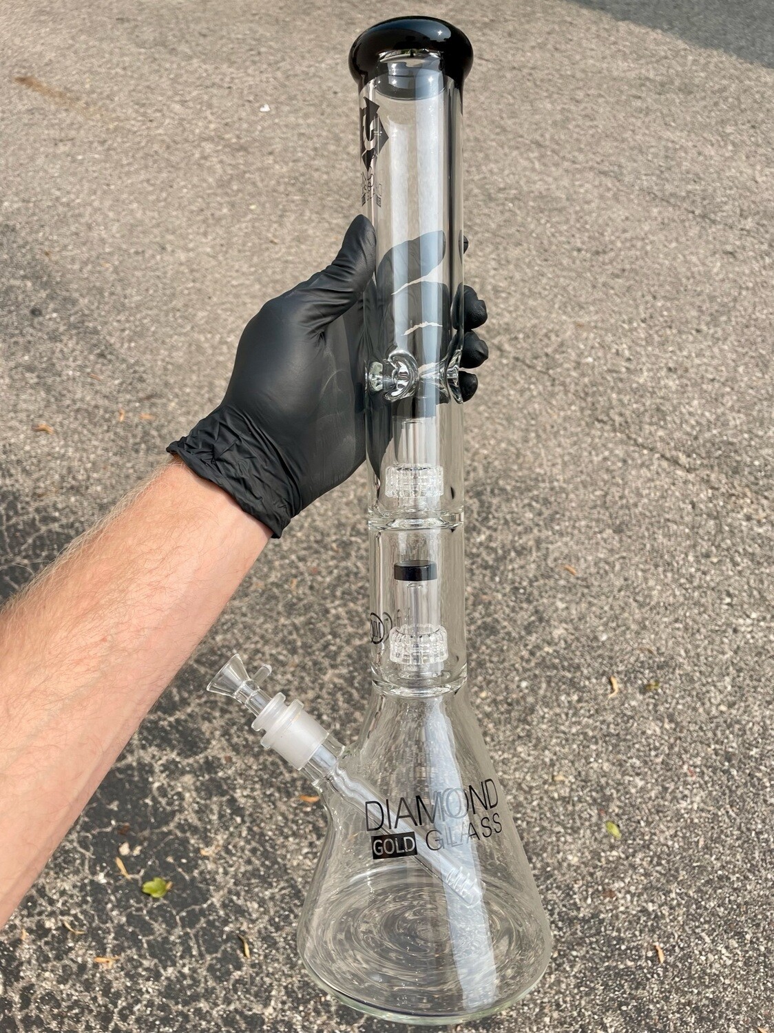 Diamond Glass Diffused Downstem To Double Matrix Perc