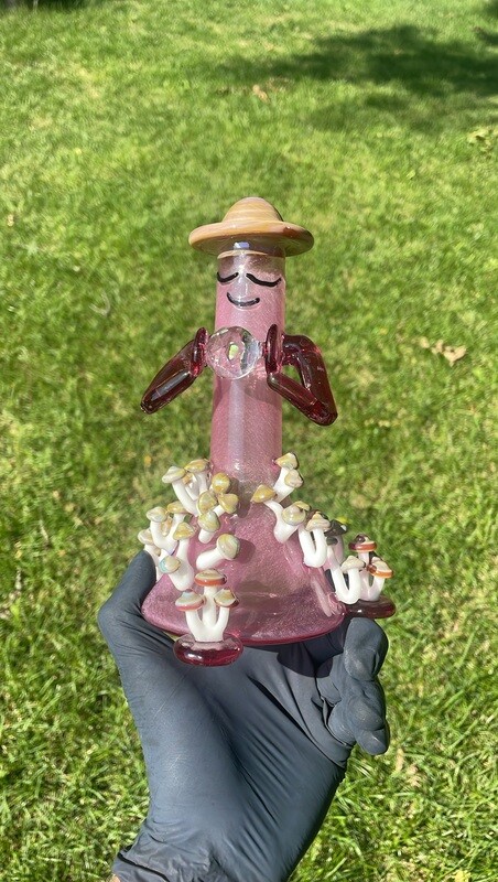 E Bitten Glass Meditating Mushroom E Bitten Glass Meditating Mushroom