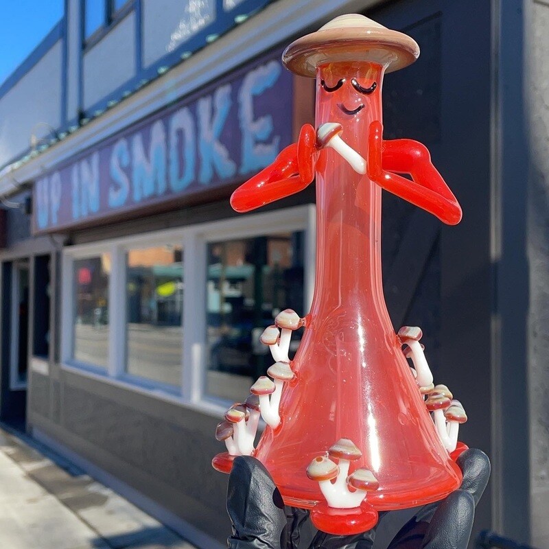 E Bitten Glass Meditating Mushroom