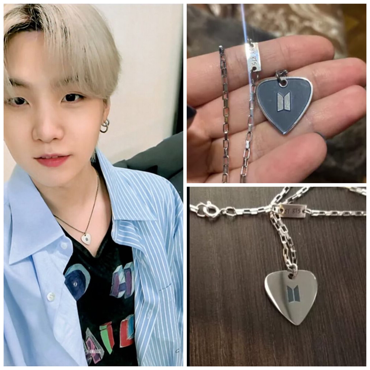 SUGA Guitar pick Necklace