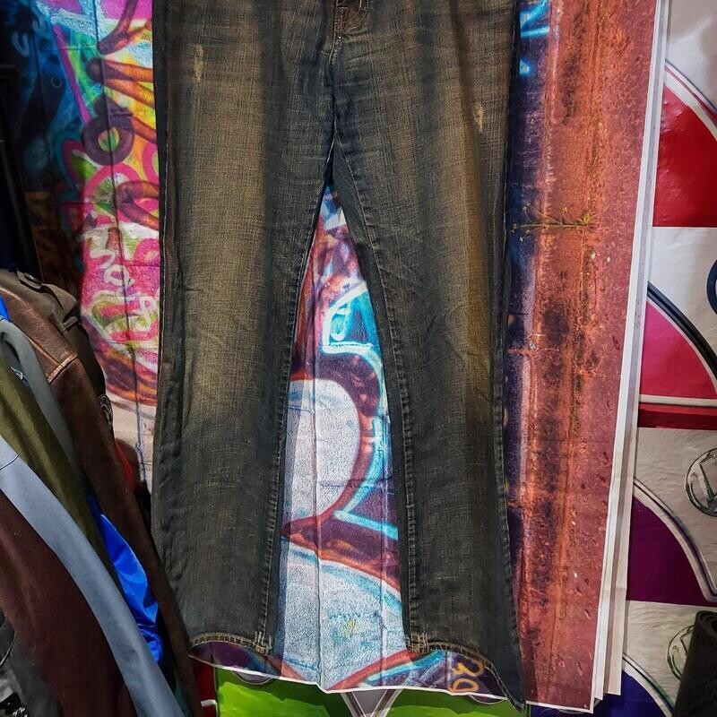 Next distressed jeans in tan and blue great look long legged 34"waist