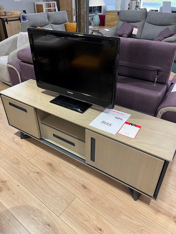 Meuble TV, 1 porte coulissante, 1 porte ouvrante, 1 tiroir, 1 niche Meuble TV, 1 porte coulissante, 1 porte ouvrante, 1 tiroir, 1 niche