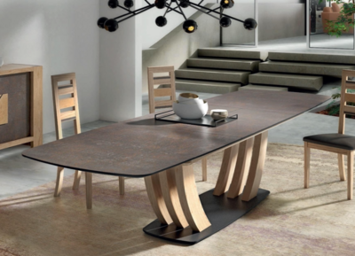 Table rectangulaire bois et céramique