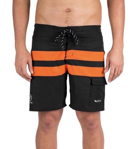 VAIKOBI PADDLE BOARD SHORTS- BLACK/ ORANGE 00200