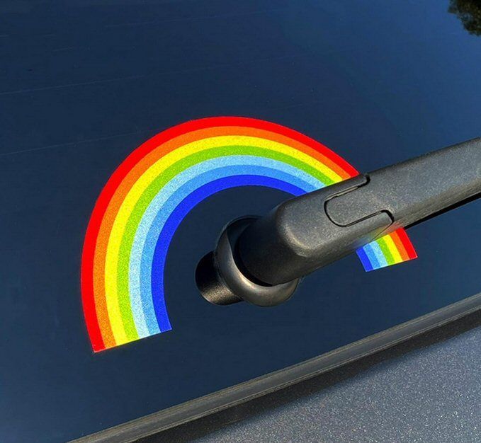 Regenbogen-Heckscheibenwischer-Aufkleber Regenbogen-Heckscheibenwischer-Aufkleber