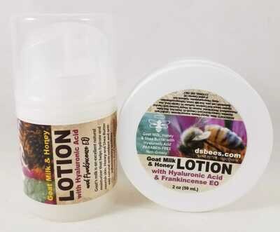 Goat Milk &amp; Honey LOTION with HYALURONIC ACID and Frankincense EO