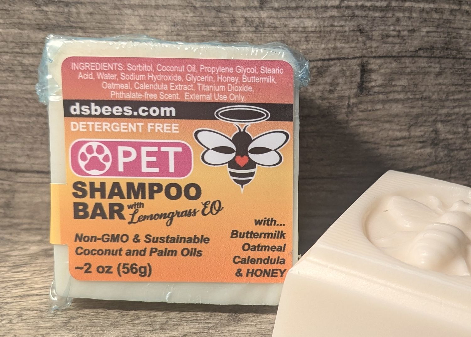 Pet SHAMPOO BAR w/Oatmeal (lemongrass scent) ~2 oz