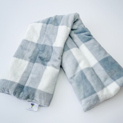 Hot/Cold Aromatherapy Lavender Wrap |  Grey Buffalo Check Minkie Fabric