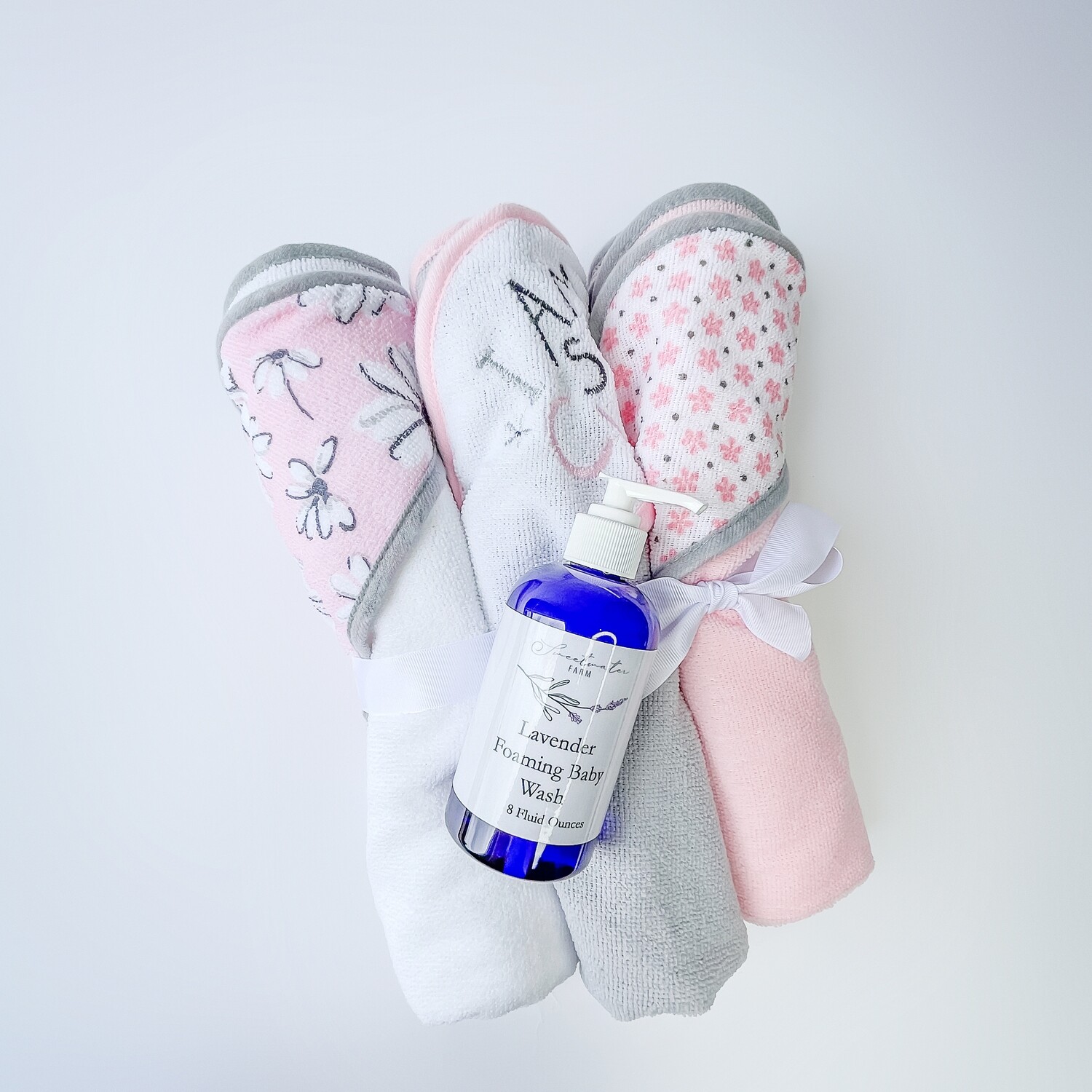 Hooded Baby Towel & Lavender Foaming Baby Wash Gift Set