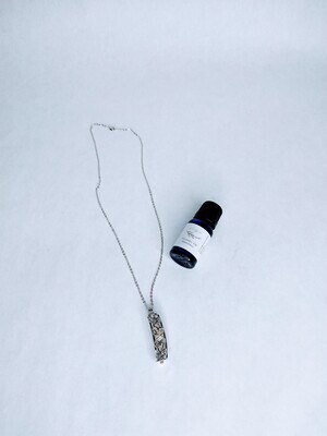 Cylinder Locket Aromatherapy Essential Oil Diffuser  Necklace with Lavender Essential Oil bottle COMBO