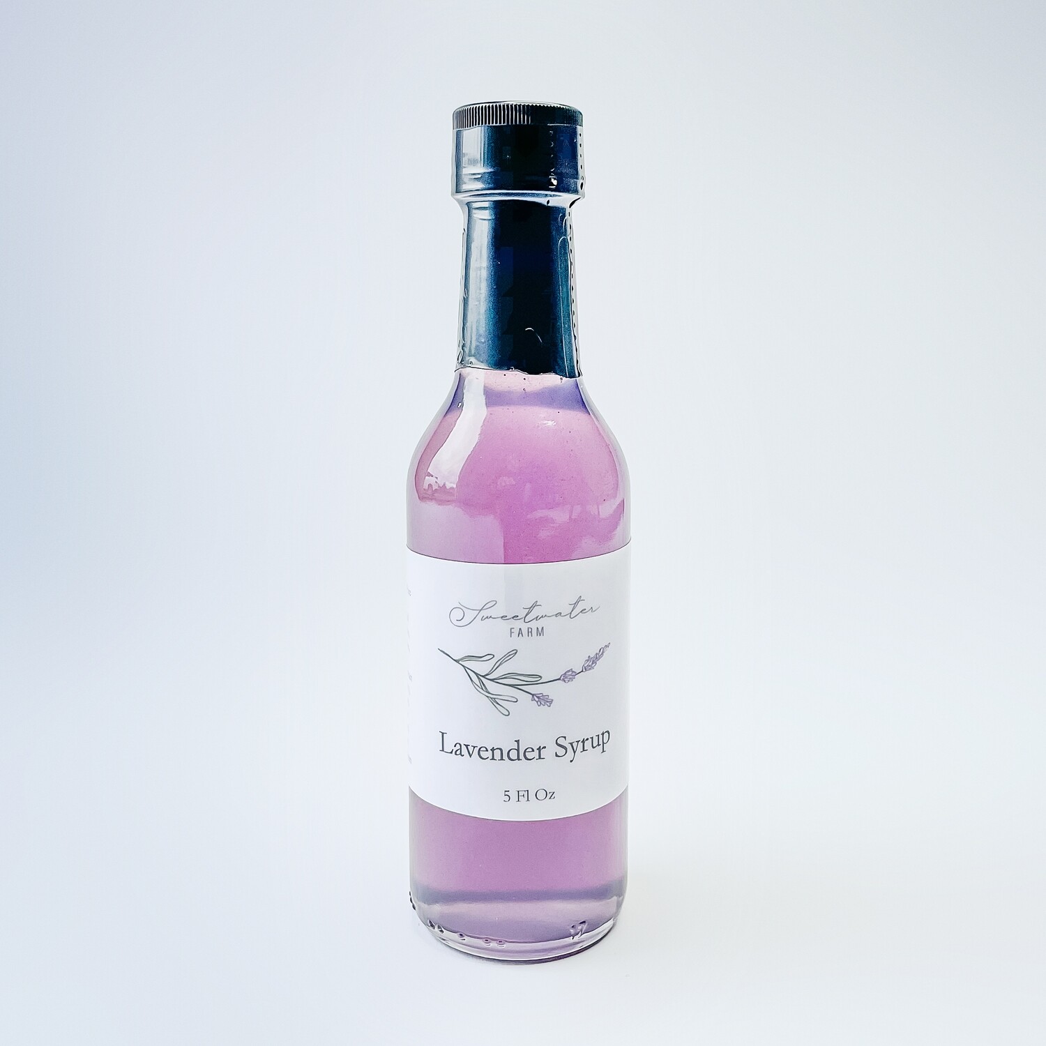 Lavender syrup bottle for coffee, cocktails, and lemonade