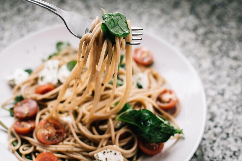 Gourmet pasta dish seasoned with culinary lavender masala