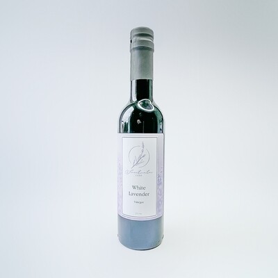 Lavender infused white vinegar bottle for dressings and marinades