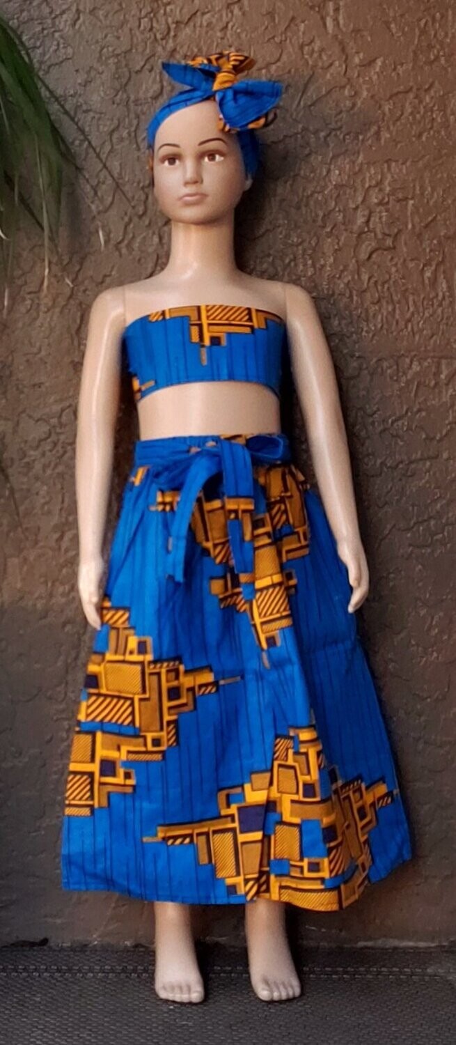 Geo Blue Princess Skirt