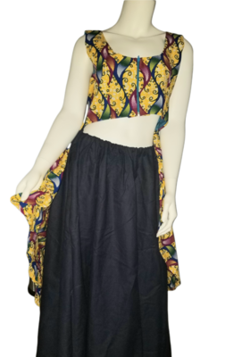 Illusion African Print Tail Feather Top Illusion African Print Tail Feather Top