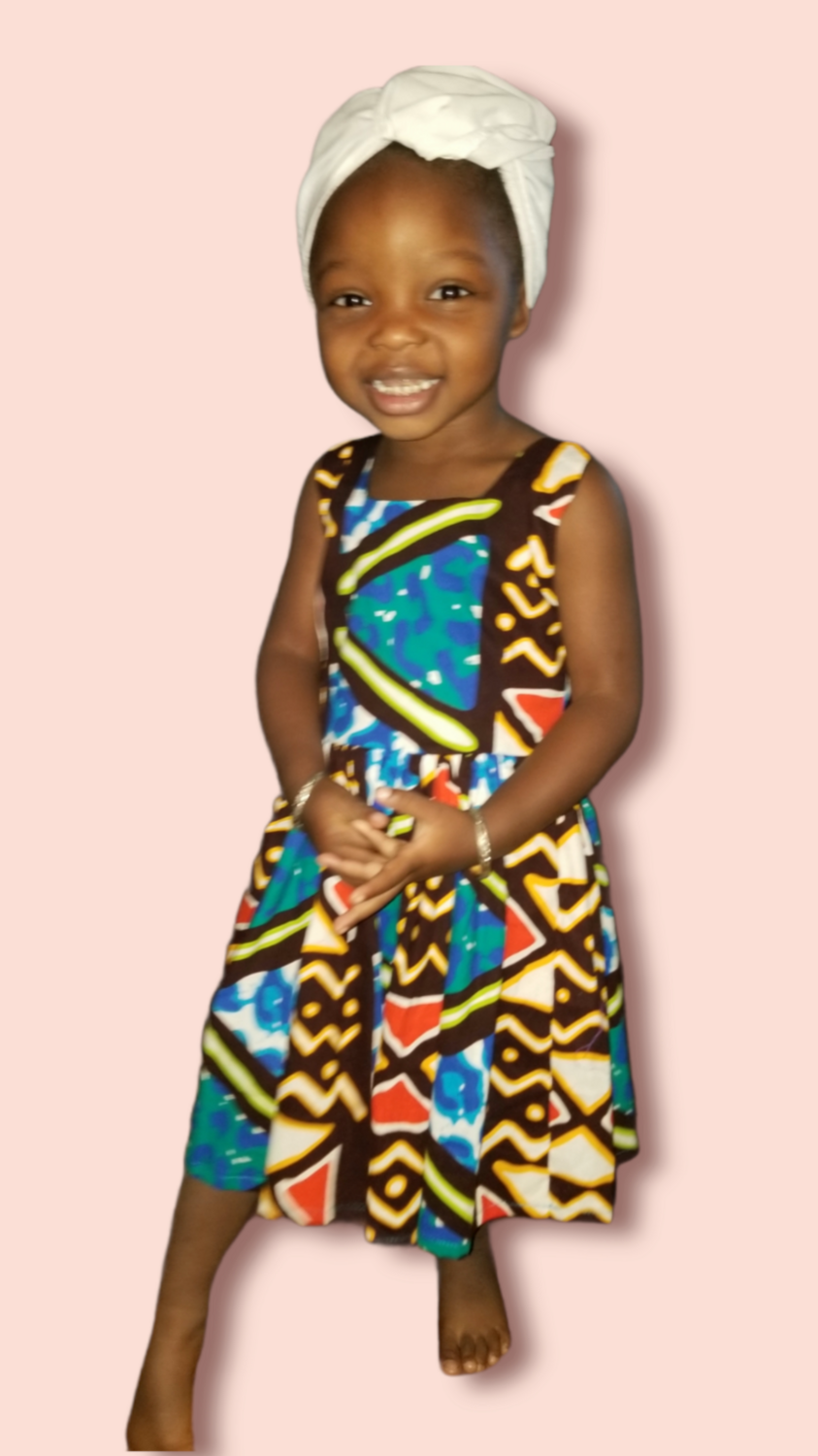 Graffiti African Print Girls' Dress