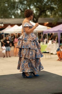 Moon Sun - African Print Tiered Gown