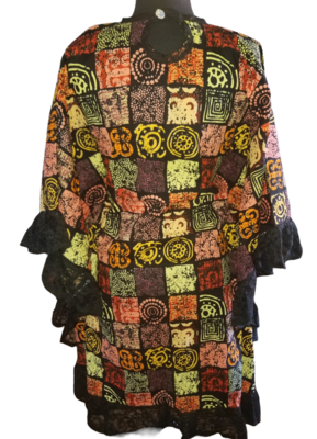 Morocco - African Print Lace Bat Wing Dress