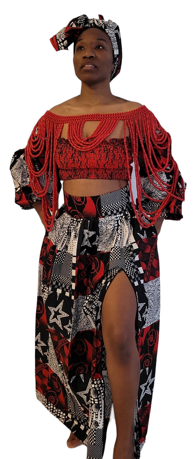  Enchanted African Print Skirt Set