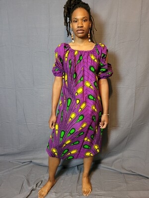 Royal  Peacock - African Print Dress 