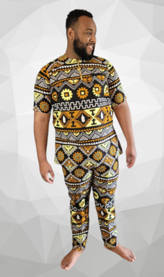 Coded African Print Kings Two Piece