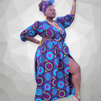Kaleidoscope Purple African Print Skirt Set