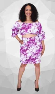 Royal Woman M. Jewell Crop Top and Skirt