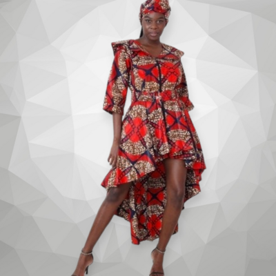X Factor - Hi Lo African Print Blazer/Dress