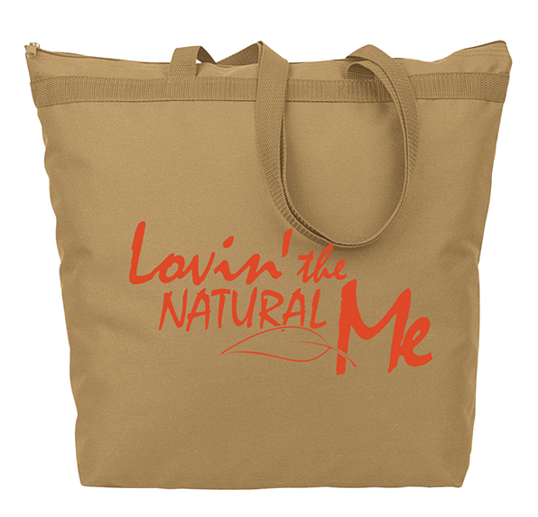 NATURAL Zipper Tote Bag