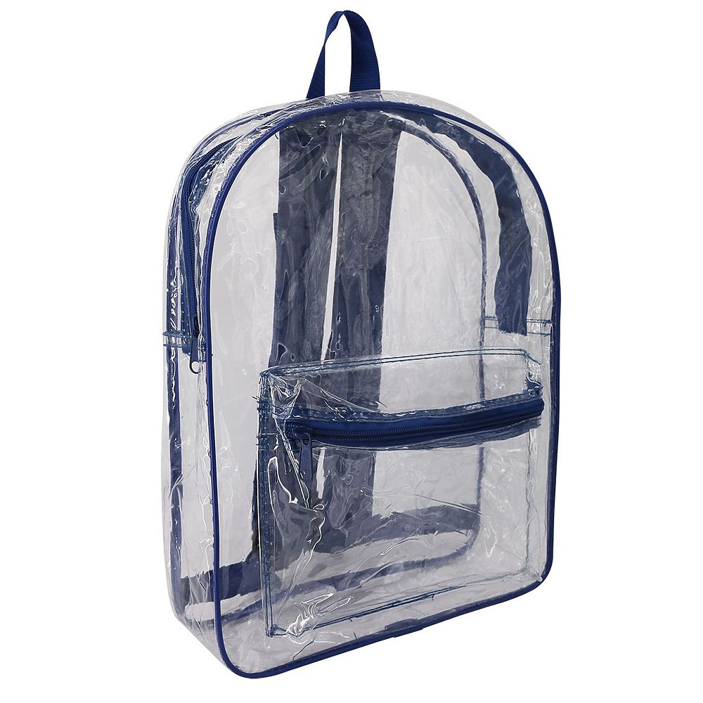Clear Black/Blue Trim Book Bag