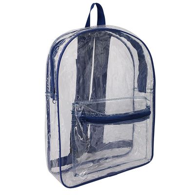 Clear Black/Blue Trim Book Bag