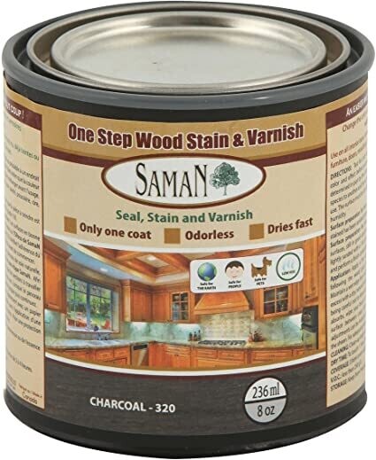 SamaN One step Wood Stain and Varnish - Charcoal