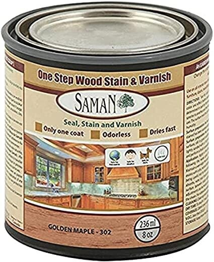 SamaN One step Wood Stain and Varnish - Golden Maple