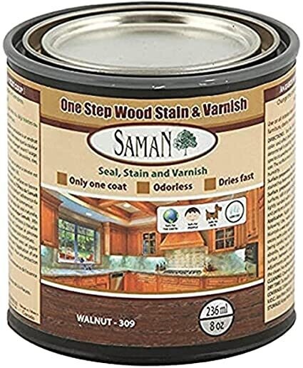 SamaN One step Wood Stain and Varnish - Walnut