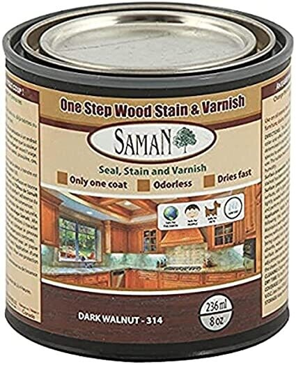 SamaN One step Wood Stain and Varnish - Dark Walnut