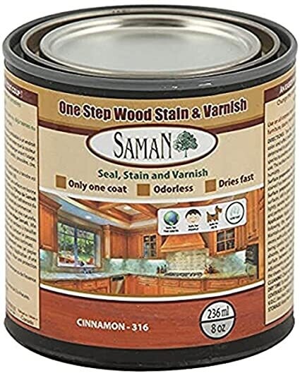 SamaN One step Wood Stain and Varnish - Cinnamon