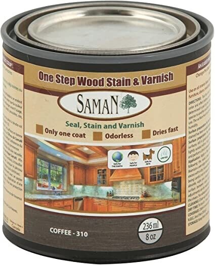 SamaN One step Wood Stain and Varnish - Coffee